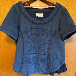 Anthropology short sleeve sweatshirt